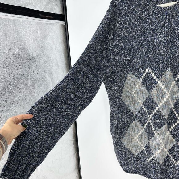 Gran Sasso Mens Crew Neck Fisherman Sweater Knit Wool Cashmere Size L Tall - Picture 5 of 10